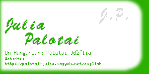 julia palotai business card